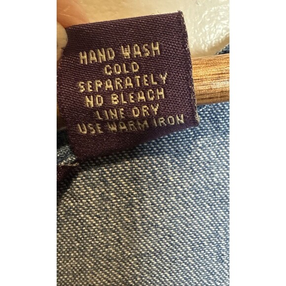 Agapo Jean Jumper Dress with Floral Embroidery Women's Size Medium - Picture 9 of 12